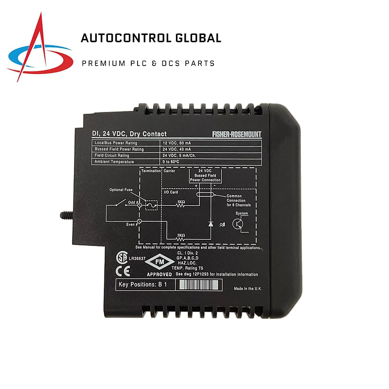 Emerson | KJ3001X1-BB1 | DI, 8-канальный, 24 В постоянного тока, карта с сухими контактами